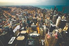 CHICAGO CITY VIEW PRINT/POSTER SATIN PHOTO PAPER OR  CANVAS T581