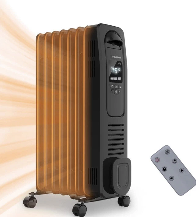 byumichori 1500w oil filled radiator heater comes with remote 24hour timer  | eBay