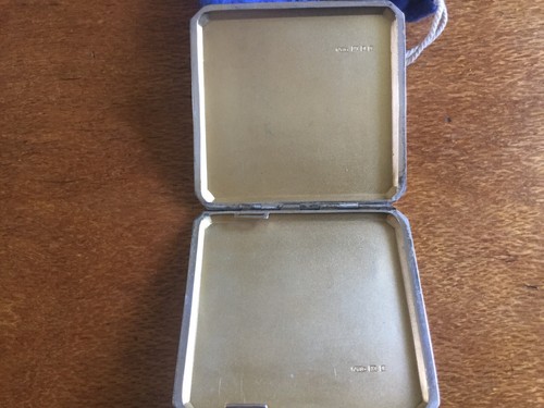 London Sterling Silver Engine Turned Cigarette Case