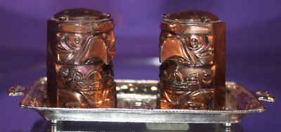 Totum Salt & Pepper Shakers copper or bronze vintage made in Japan