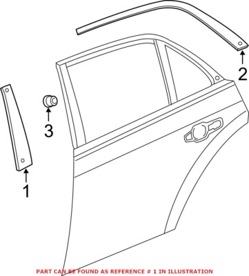 Genuine OEM Mopar Rear Passenger Right Door Applique For Chrysler 300 57010388AE
