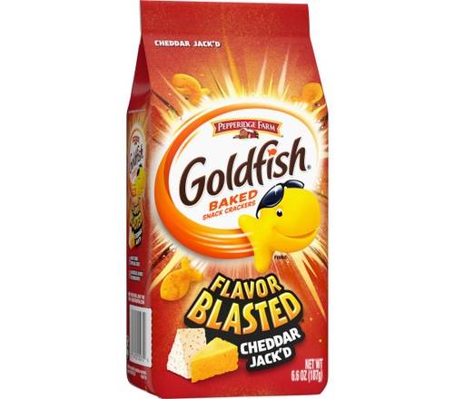 Pepperidge Farm Blasted Cheddar Jack'd Goldfish Crackers, 3-Pack 6.6 oz. Bags