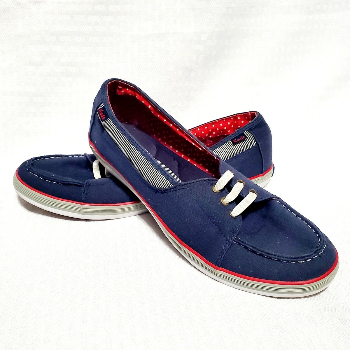 Keds Womens WF47799 Size 10 Blue Fabric Slip On Loafer Fashion