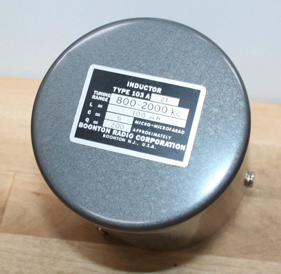 BOONTON RADIO CORP INDUCTOR TYPE 103A21 RANGE 800-2000 kc, 100uh - Image 4 of 4