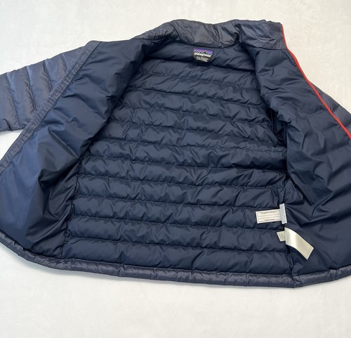 Patagonia Puffer Youth Jacket XL 14 Kids Navy Blue Worn Wear Down Coat - Picture 2 of 13