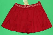 3 3t NWT Gymboree PORTABELLO ROAD Vintage Red Pleated Skirt SKORT Girls
