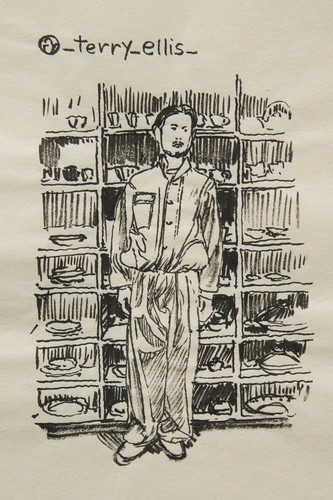 Hand-Drawn India Ink Artwork – Figure with Shelves, Inspired by _terry_ellis