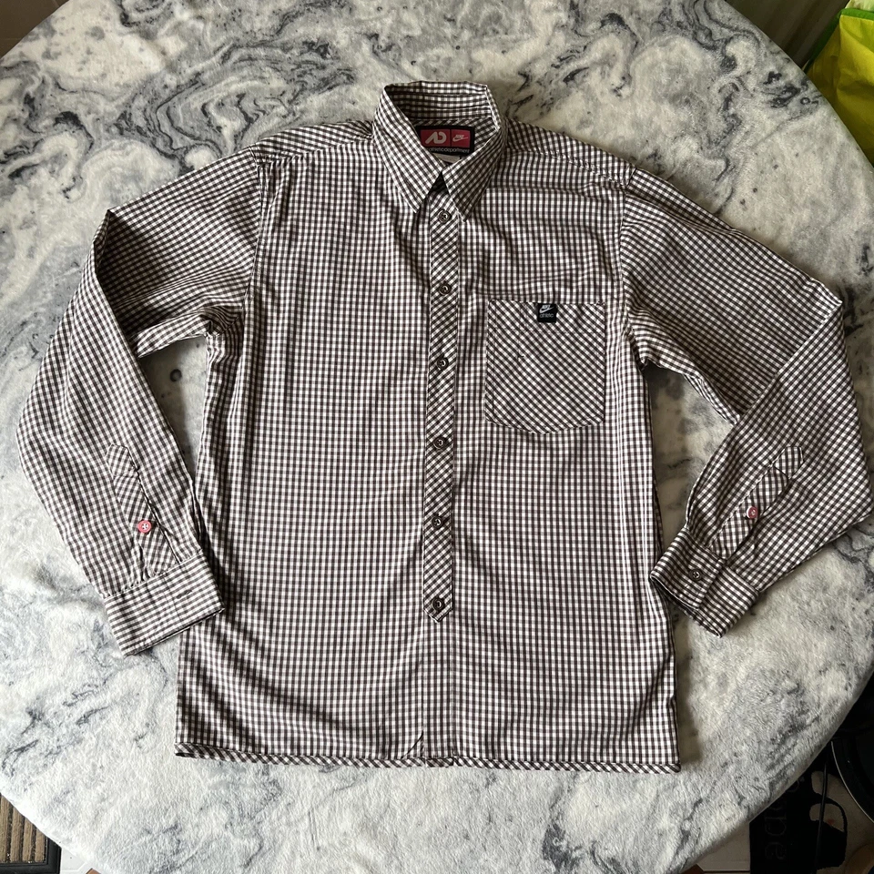 Vintage Nike Athletic Department AD Check Checkered Shirt Button Long Sleeve M - Image 4 of 4