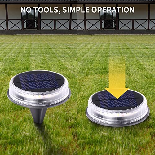Solar Ground Lights Led Outdoor Solar Disk Lights Ip65 Waterproof Inground Light - Picture 5 of 7