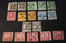 17 - 1922 US Stamps - Scott #551-567 Regular Issues - Precancels - Used - IN. b