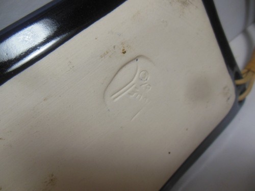 Karen Howell Ceramic Rectangle Tray Rabbit Moon Dance 14.5”x 4.5” 1987 Vintage - Imagen 11 de 12