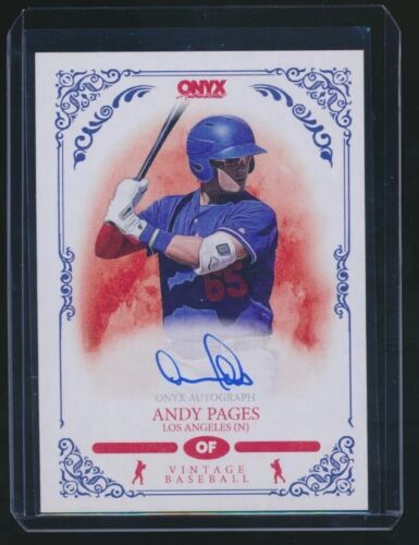 Andy Pages 2022 Onyx Vintage Blue Ink Auto Card - Picture 1 of 2