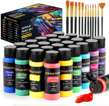Acrylic Paint Set, 24 Colors 2 oz/Bottle with...