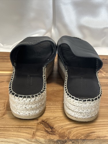 VAGABOND Women's Black Leather Jute Platform Sandals Shoes Sz 38 - US 7.5 - MINT - Picture 4 of 7