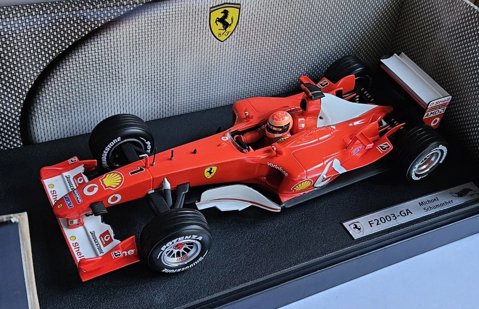 F1 FERRARI F2003-GA - MICHAEL SCHUMACHER - HOTWHEELS RACING B1023 - NEUF 1:18 - Photo 4/4