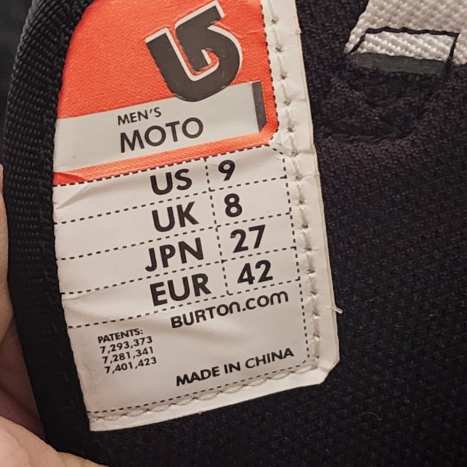 Burton Snowboard Boots Moto Lace Imprint 1 Mens Size 9 Womens 10 Unisex