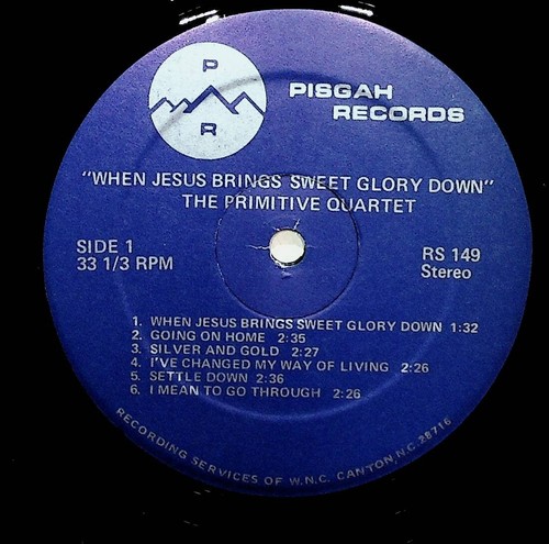 Primitive Quartet When Jesus Brings Sweet Glory Down Gospel Vinyl LP Record VG+ - Picture 3 of 4