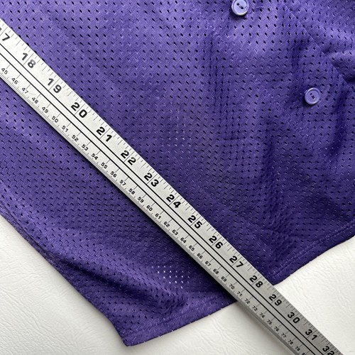 NBA LAKERS Jersey #48 MLB Style Adult Sz (M) Embroidered Purple Mesh Buttoned - Picture 5 of 14