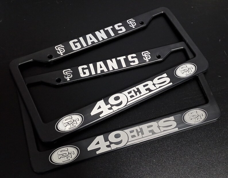Set of 2- San Francisco Giants / 49ers Car License Plate Frames
