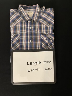PD&C Men s Western Plaid Button Down Long Sleeve Size XL
