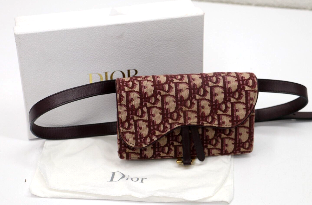 CHRISTIAN DIOR Oblique Saddle Belt Bag Burgundy 05 RU 1129 eBay