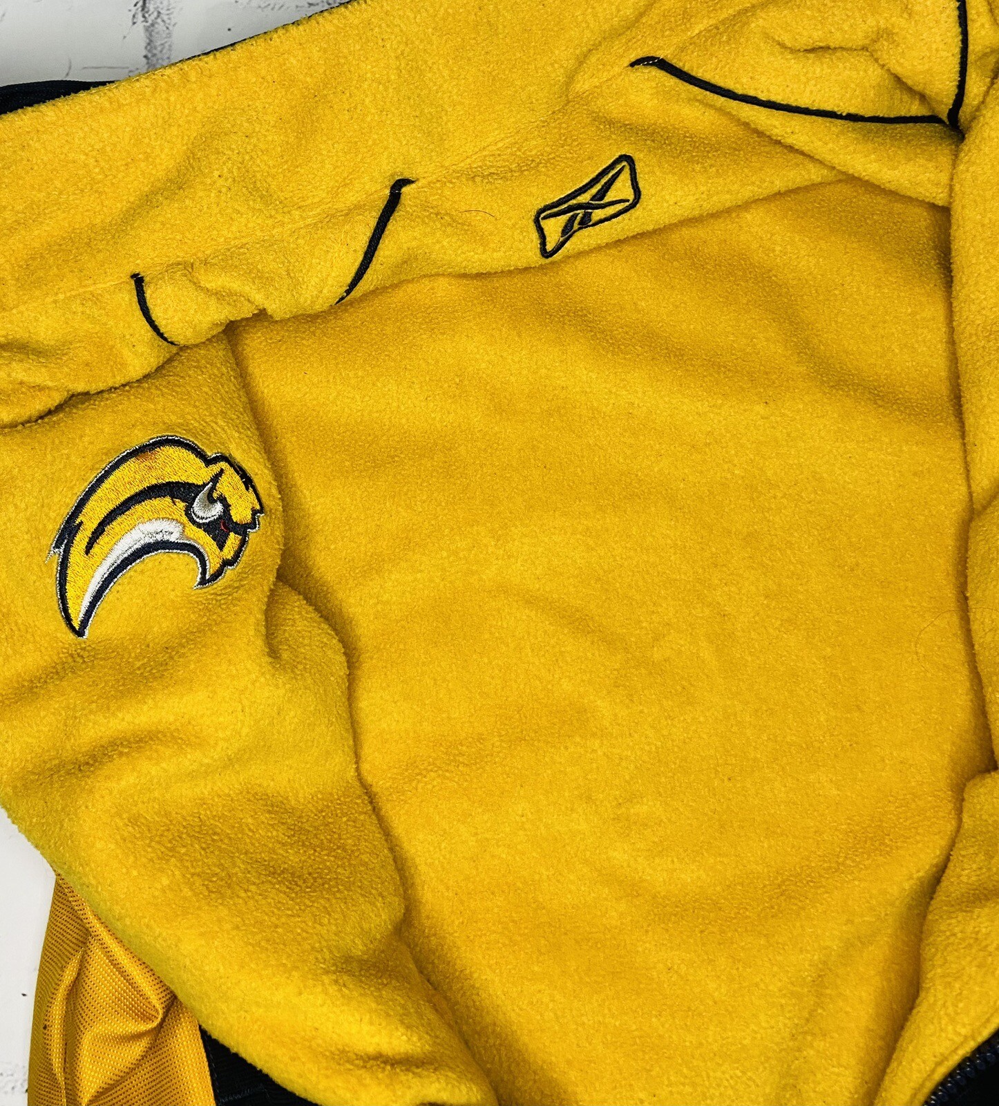 Reebok NHL Buffalo Sabres Youth Reversible Blue/Yellow Full-Zip Jacket; S thumbnail 7