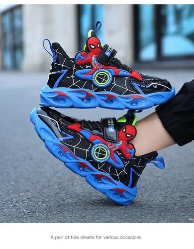 Disney Boys Shoes LED Lights Cartoon Autumn Children's Sports Shoes Leather Gift - 第 24/33 張圖片
