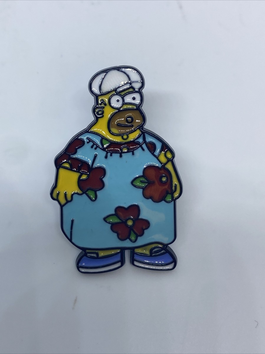 homer simpson blue dress Homer Simpson Muumuu Hawaiian Dress The Simpsons Enamel Metal Pin