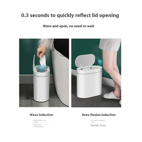 Smart 7L Trash Can Auto Waste Bin for Bathroom Toilet Narrow Seam Sensor Bin New - Picture 4 of 28