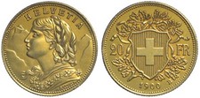 SVIZZERA - MARENGO 20 FRANCHI SVIZZERI 1900 - NO ORO -  RICONIO COPIA