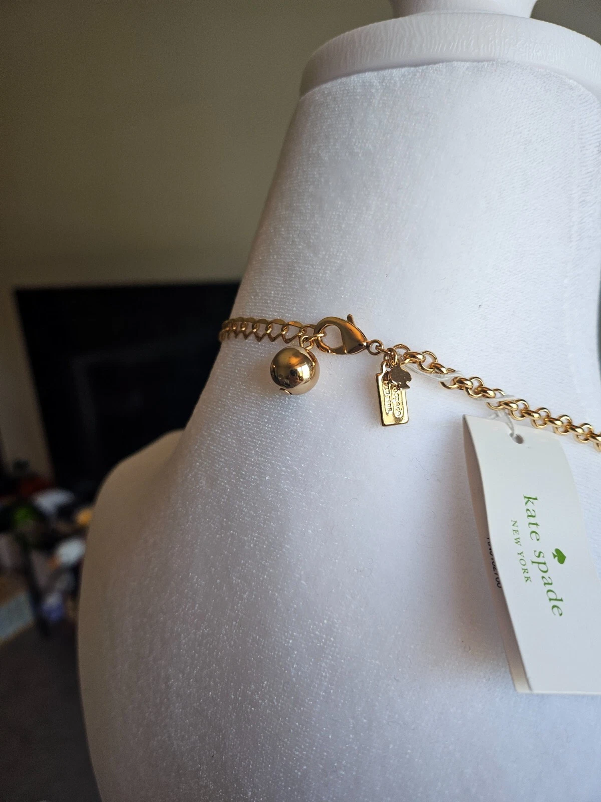 Collana KATE SPADE NEW YORK Scegli una Posy Quarzo Rosa Fiore Statement Nuova con etichette