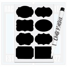 40pcs Chalk Labels With Pen Set Blackboard Chalkboard Pantry Jar Stickers - UK