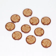10x LEGO® Tile 2x2 Round Tree Trunk Reddish Brown (14769pb196) (Reddish Brown) NEW
