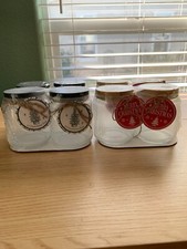 Bullseye small glass jars, Dry Food Safe, 8 jars total, DIY Xmas GIFTS, New