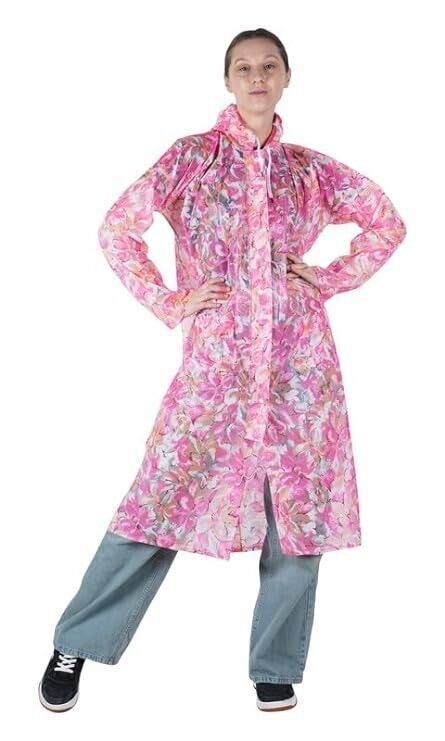 mujeres y niñas impermeable abstracto impreso largo/completo con...