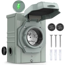 Nilight 50 AMP Generator Power Inlet Box 125/250V NEMA SS2-50P Receptacle Box