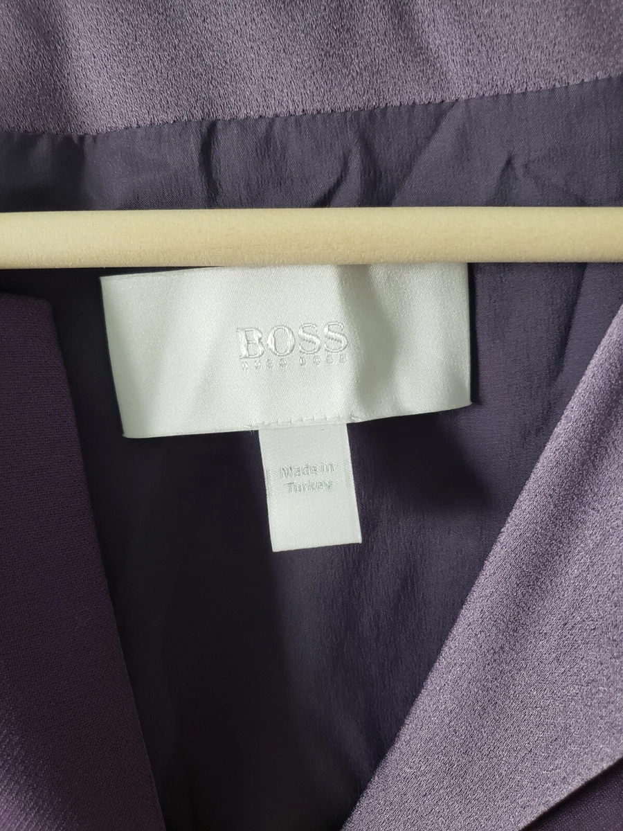 Hugo Boss JILEKY Collarless Short Jacket Blazer Mauve Purple US 14