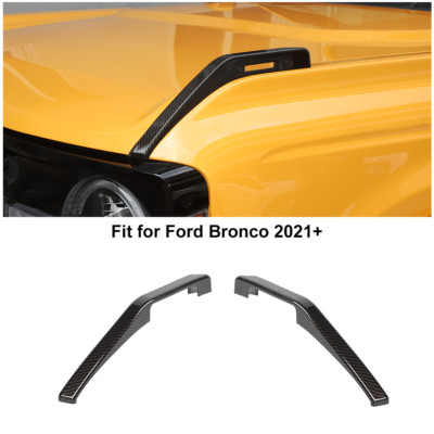 Carbon Fiber Front Engine Hood Hinge Cover Trim For Ford Bronco 21+ Accessories