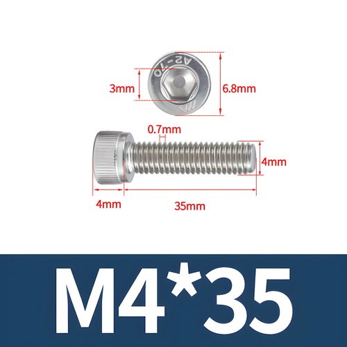 M2 - M12 SOCKET CAP SCREWS A4 STAINLESS STEEL ALLEN KEY BOLTS HEX HEAD DIN 912 - Picture 50 of 155