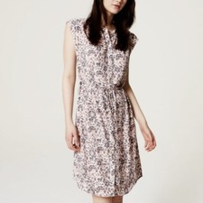 NEW LOFT | Pink & Blue Floral Button Down Tie Waist Shirtdress NWT $70 Size: XS