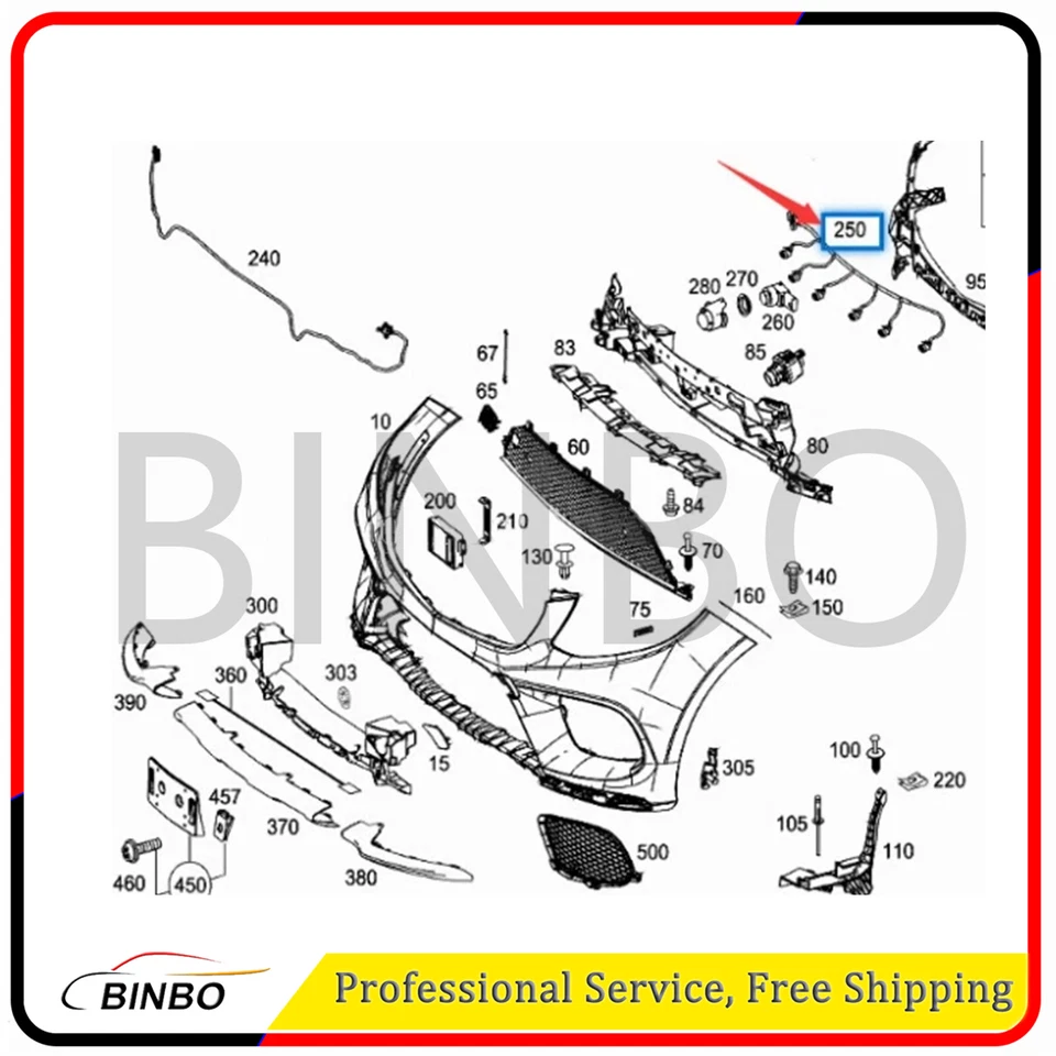 Arnés de cableado sensor estacionamiento parachoques delantero para Mercedes Benz W166 ML 2012-2015 Foto 4 de 4
