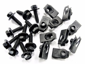M6-1.0mm x 20mm Long 20 pcs Toyota Body Bolts /& U-nut Clips 10mm Hex #140