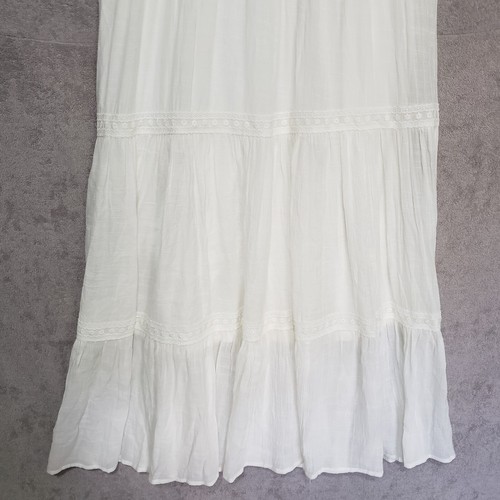 Baevely Dress Medium Midi Long Tiered Ruffle Sleeve Off White Prairie Cottage - Picture 16 of 19