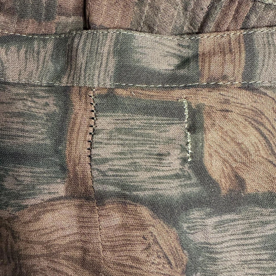 Falda de Seda Rutzou Tonos Tierra Patrón Geométrico Imitación Piedra EU 38 UK M 10 Foto 3 de 4