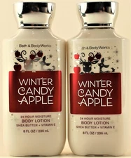 QTY 2 - Bath & Body Works WINTER CANDY APPLE Body Lotion Moisturizer Cream 8oz
