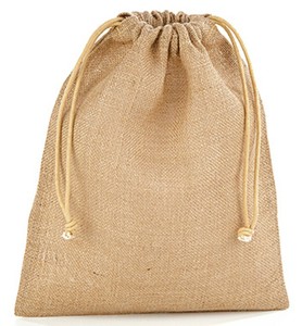 small burlap drawstring bolsas