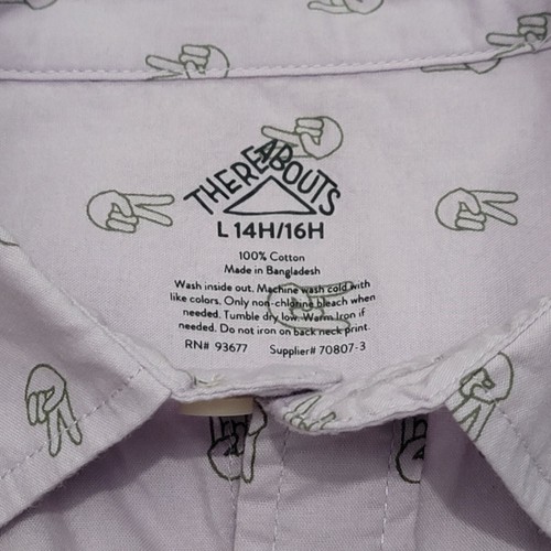THERE ABOUTS Boys Button Shirt, Size L  (14H / 16H)  Long Sleeve, Hand Grafic - Picture 12 of 12