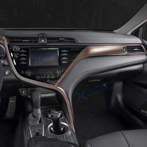 Wood Texture Center Console Stripe Dash AC Vent Panel Trim Set For Camry 2018-23 - Picture 8 of 12