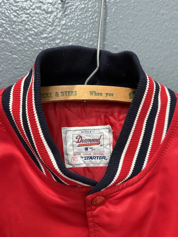 Chaqueta Bomber Vintage Años 90 Starter St Louis Cardinals Rojo Satinado Talla XL  Foto 2 de 4