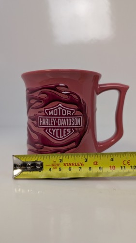 Harley Davidson 15oz Coffee Mug Pink w/Raised Embossed Flames Licensed - Picture 5 of 5